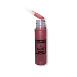 A pink lip gloss with an applicator