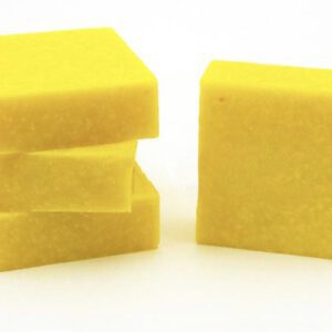 Four yellow bar soaps