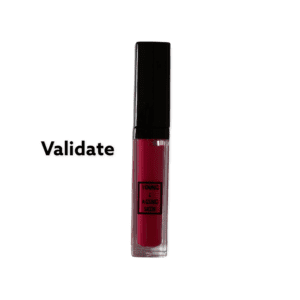 A container of red liquid lipstick