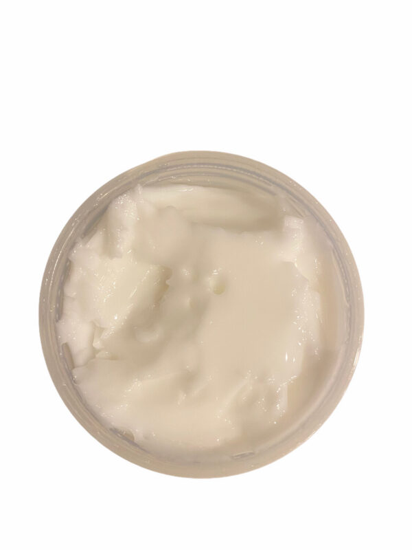 White cream container top view